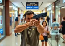 homem saca arma