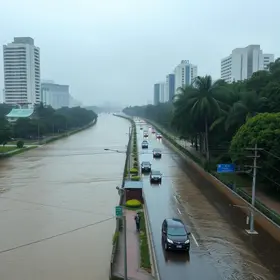 Marginal Tietê alagada