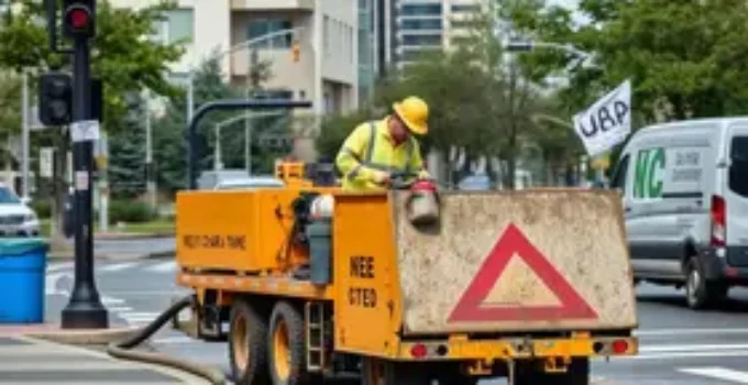 orientação de limpeza de ruas por concreteiras