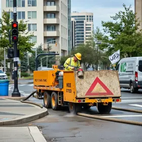 orientação de limpeza de ruas por concreteiras
